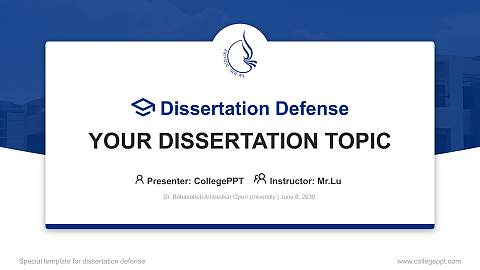 Dr. Babasaheb Ambedkar Open University Graduation Thesis Defense PPT Template
