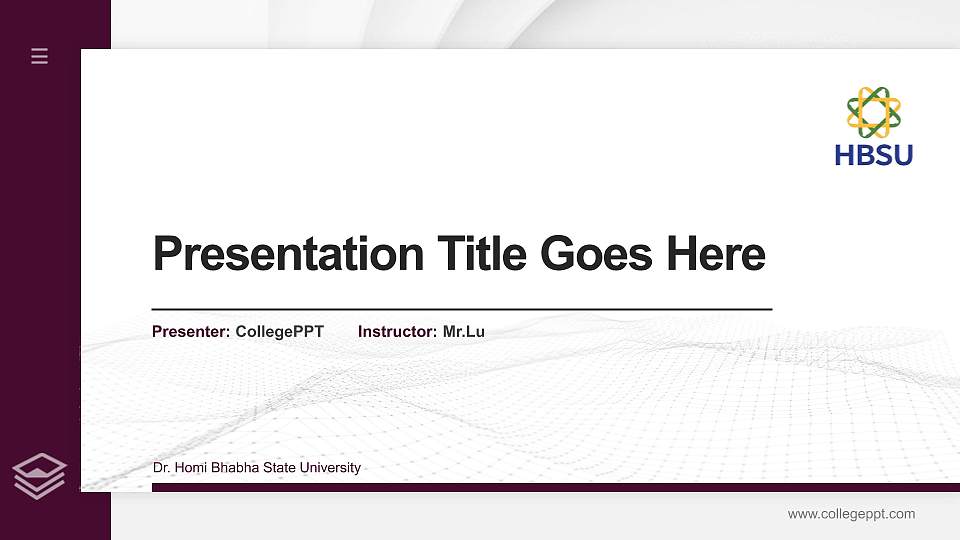 Dr. Homi Bhabha State University Thesis Proposal/Graduation Defense PPT Template16:9 ratio PPT effect preview image
