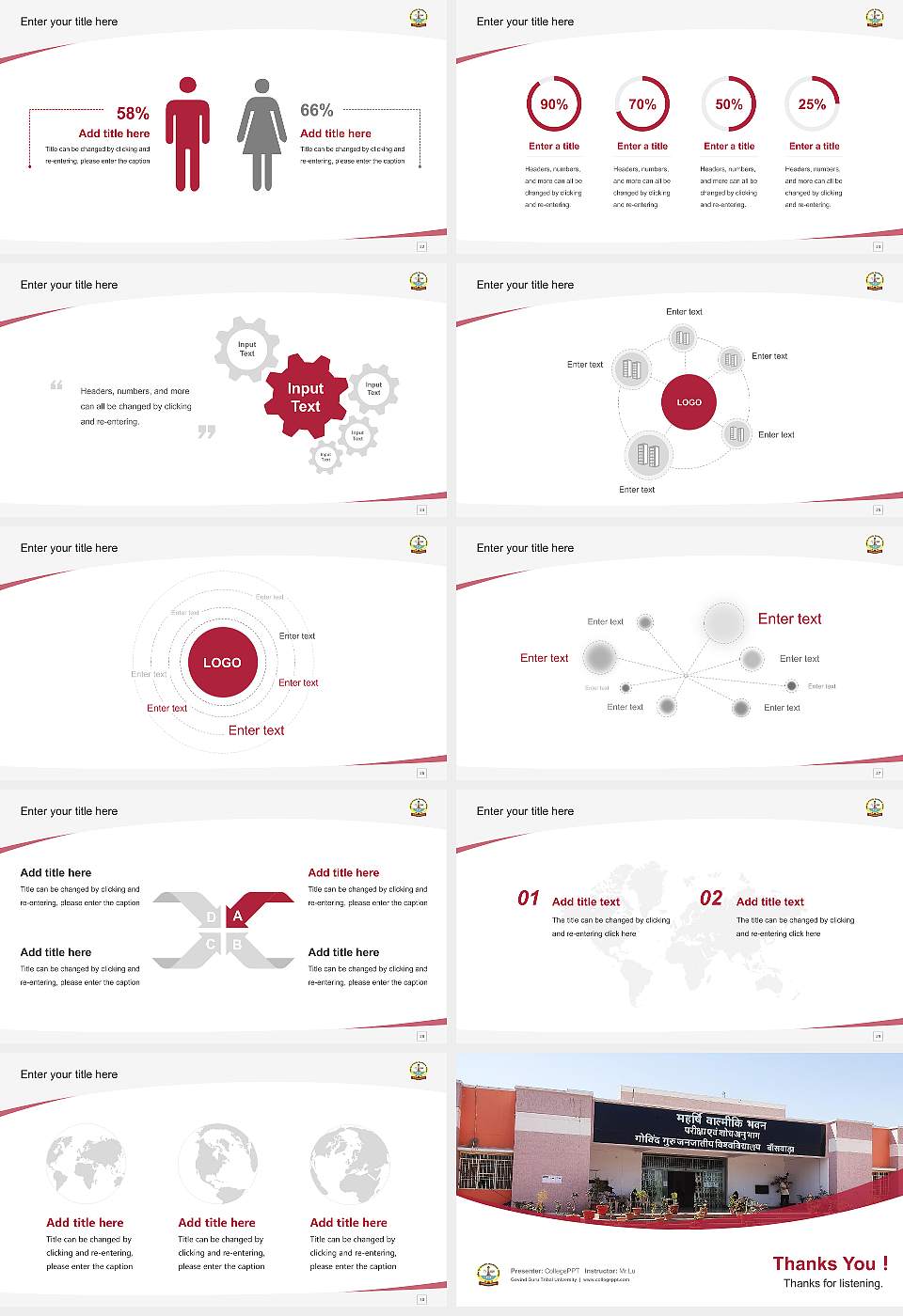 Govind Guru Tribal University Course/Courseware Creation PPT Template16:9 ratio PPT effect preview image4