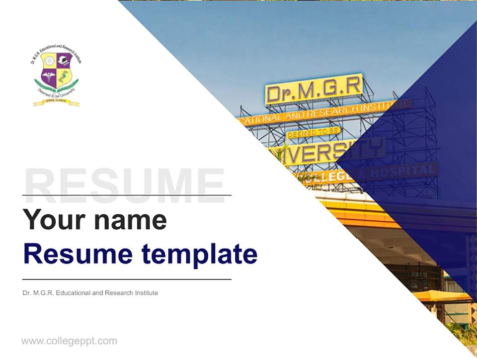 Dr. M.G.R. Educational and Research Institute Resume PPT Template4:3 ratio PPT effect preview image5