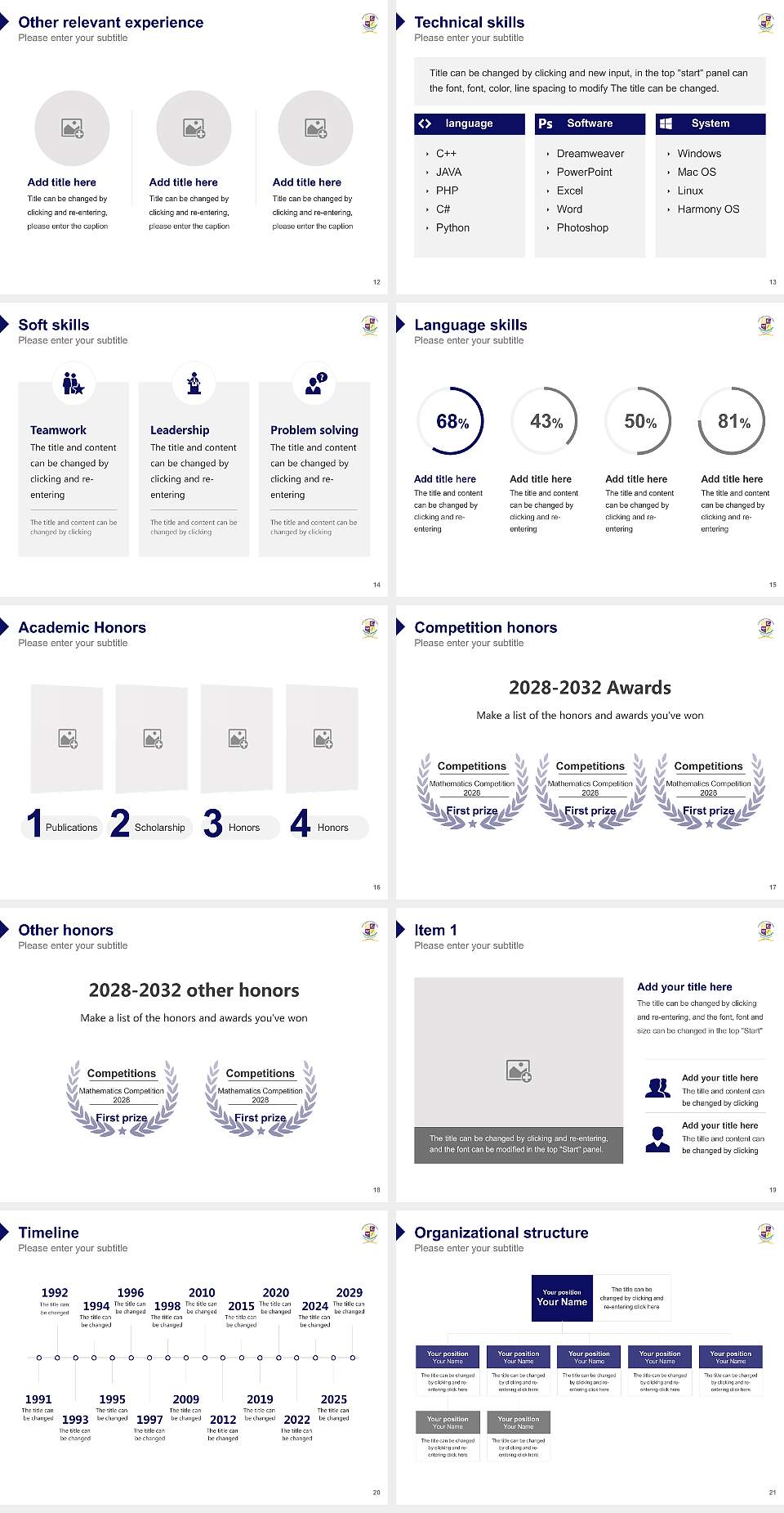 Dr. M.G.R. Educational and Research Institute Resume PPT Template4:3 ratio PPT effect preview image3