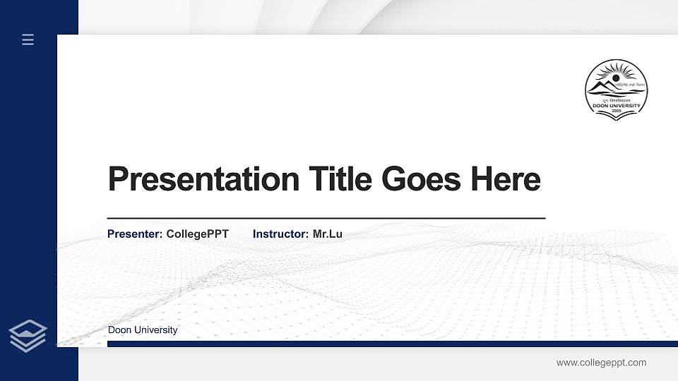 Doon University Thesis Proposal/Graduation Defense PPT Template16:9 ratio PPT effect preview image
