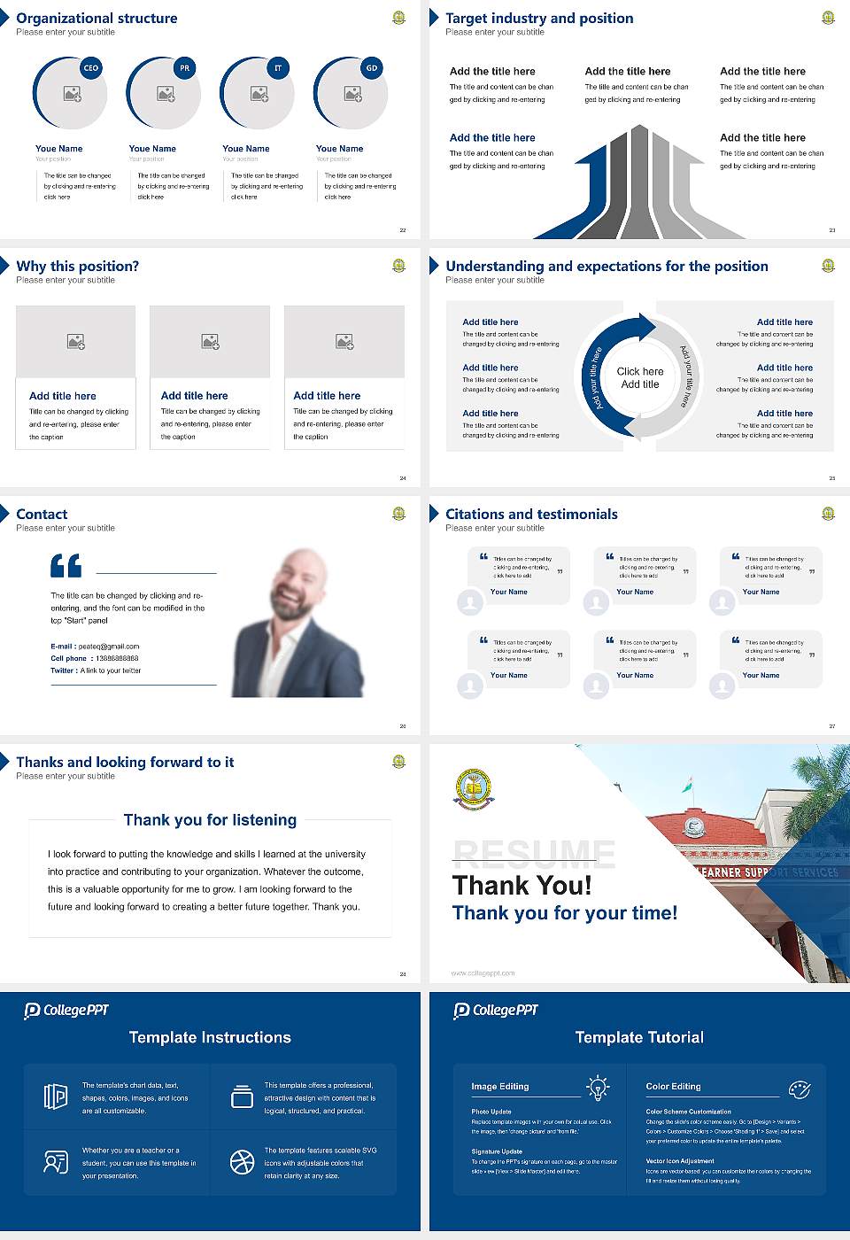 Dr. B.R. Ambedkar Open University Resume PPT Template16:9 ratio PPT effect preview image4