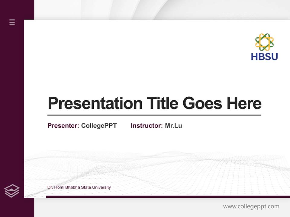 Dr. Homi Bhabha State University Thesis Proposal/Graduation Defense PPT Template4:3 ratio PPT effect preview image5