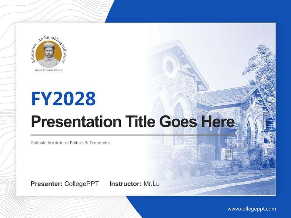 Gokhale Institute of Politics & Economics Academic Presentation/Research Findings Report PPT Template4:3 ratio PPT effect preview image5