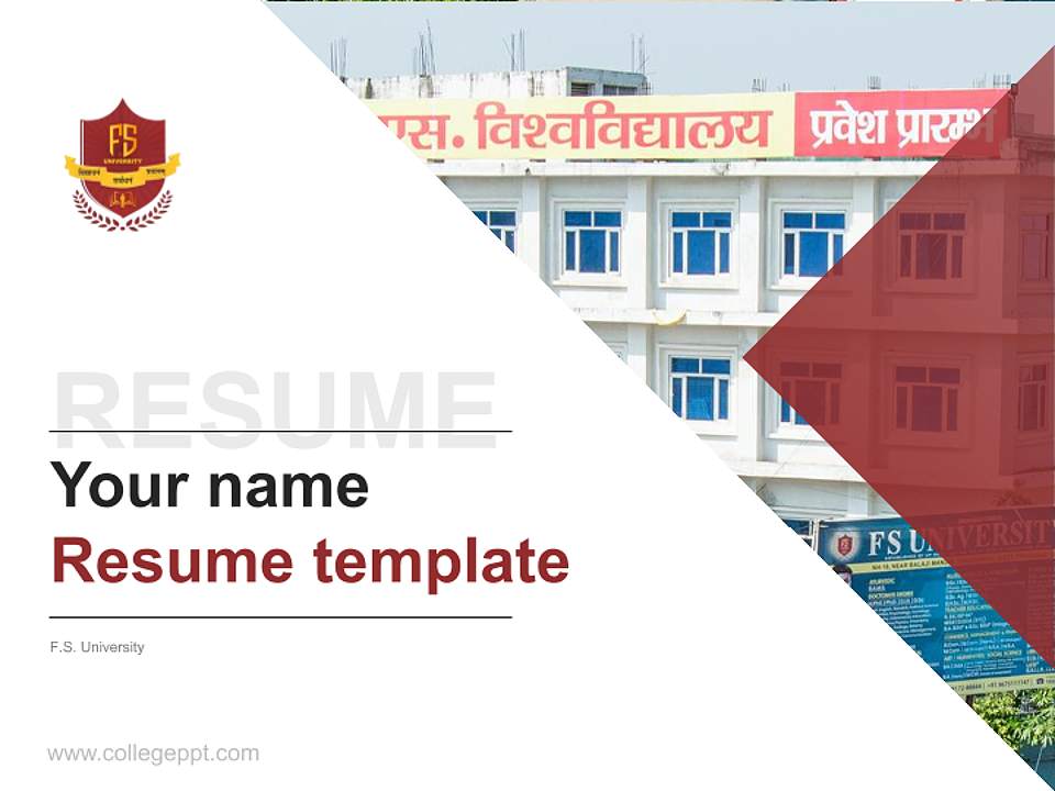 F.S. University Resume PPT Template4:3 ratio PPT effect preview image5