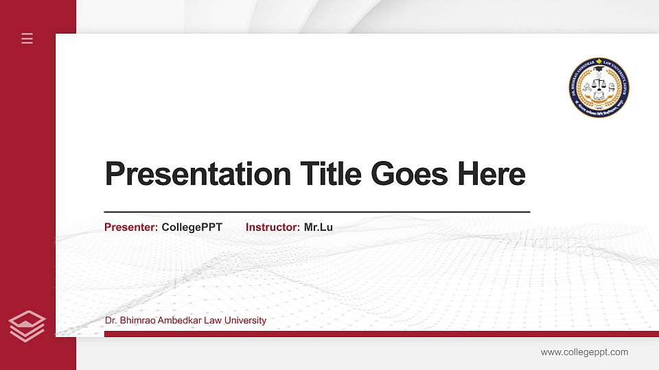Dr. Bhimrao Ambedkar Law University Thesis Proposal/Graduation Defense PPT Template16:9 ratio PPT effect preview image