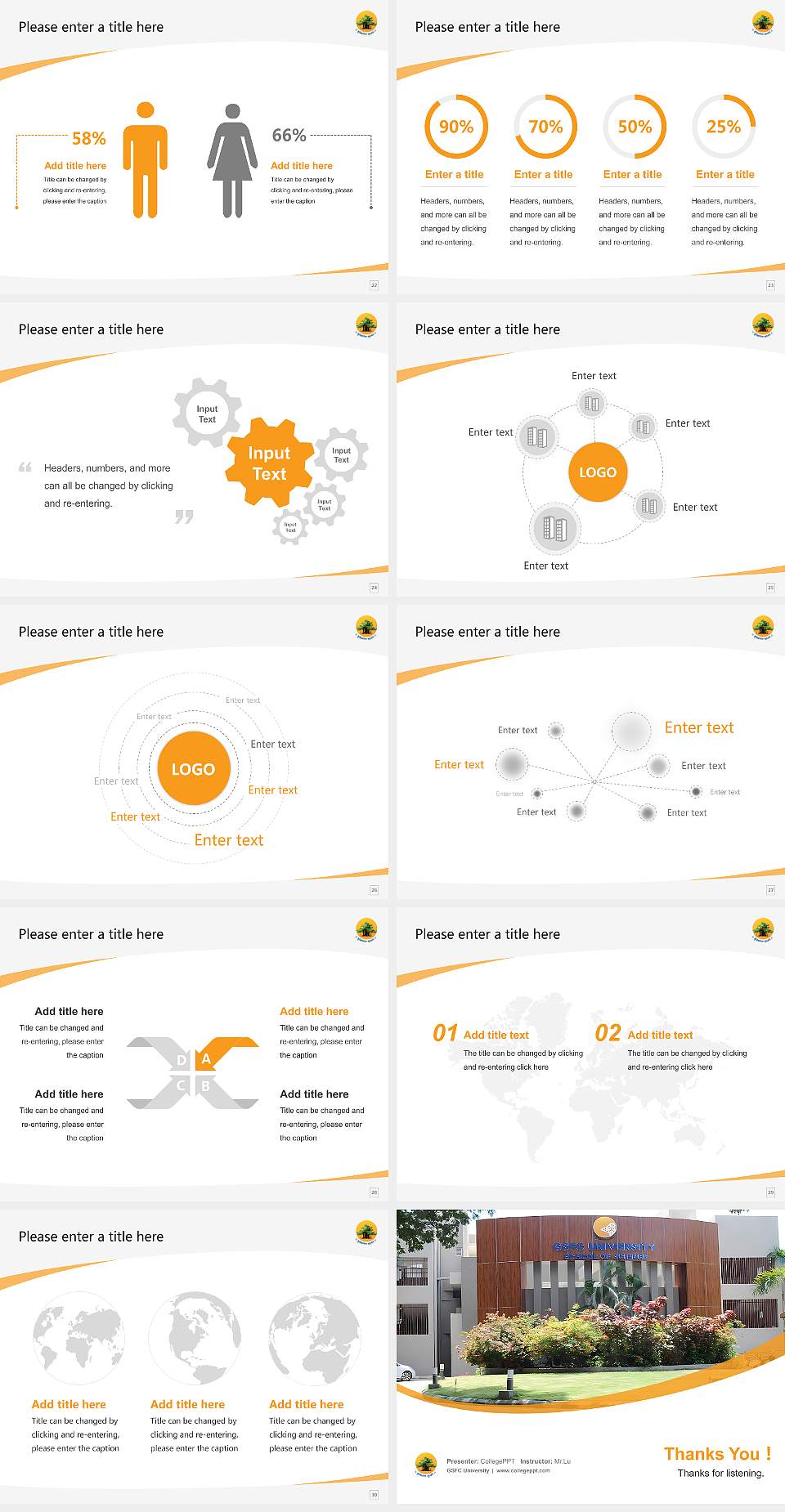 GSFC University Course/Courseware Creation PPT Template4:3 ratio PPT effect preview image4