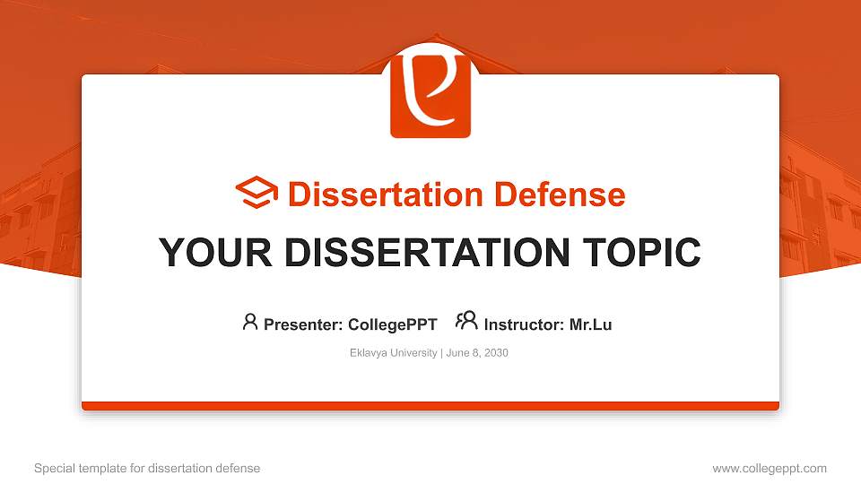 Eklavya University Graduation Thesis Defense PPT Template16:9 ratio PPT effect preview image