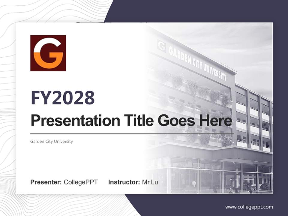Garden City University Academic Presentation/Research Findings Report PPT Template4:3 ratio PPT effect preview image5