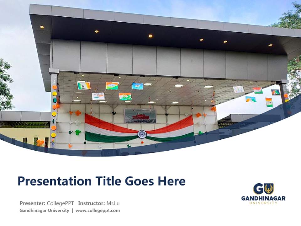 Gandhinagar University Course/Courseware Creation PPT Template4:3 ratio PPT effect preview image5