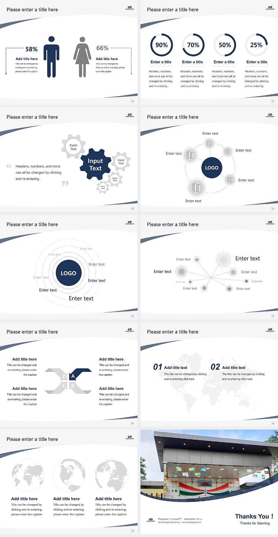 Gandhinagar University Course/Courseware Creation PPT Template4:3 ratio PPT effect preview image4