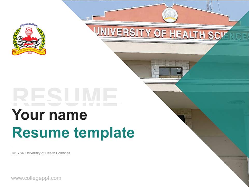 Dr. YSR University of Health Sciences Resume PPT Template4:3 ratio PPT effect preview image5