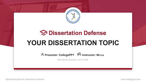 Delhi Sports University Graduation Thesis Defense PPT Template