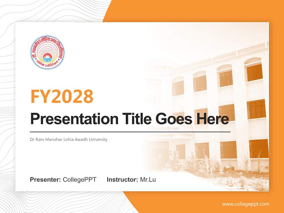 Dr Ram Manohar Lohia Awadh University Academic Presentation/Research Findings Report PPT Template4:3 ratio PPT effect preview image5