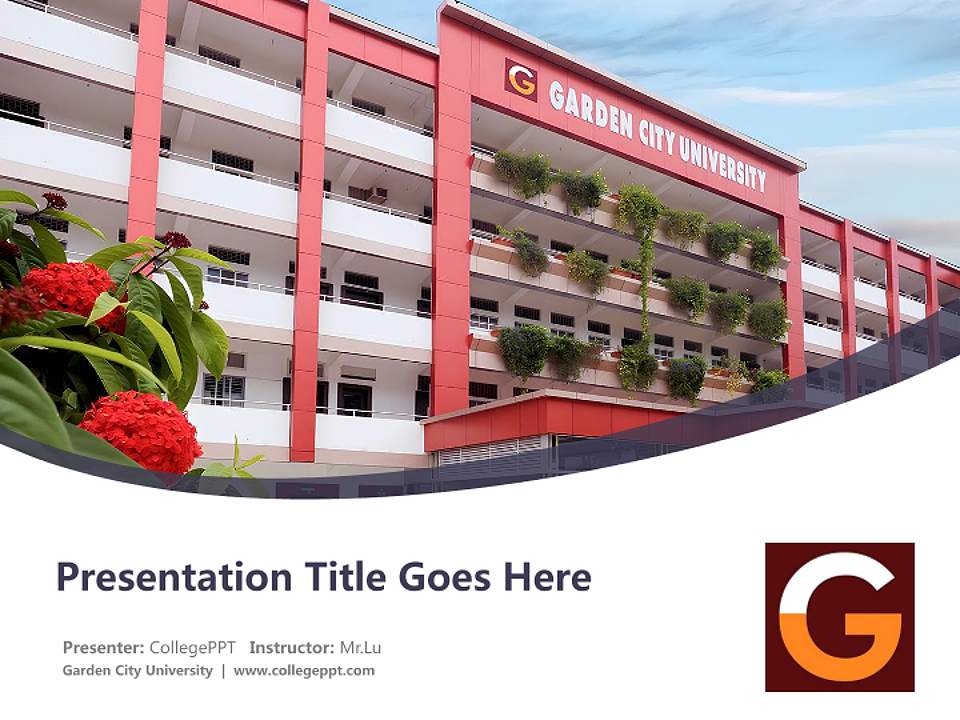 Garden City University Course/Courseware Creation PPT Template4:3 ratio PPT effect preview image5