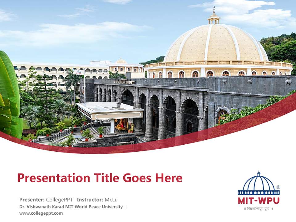 Dr. Vishwanath Karad MIT World Peace University Course/Courseware Creation PPT Template4:3 ratio PPT effect preview image5