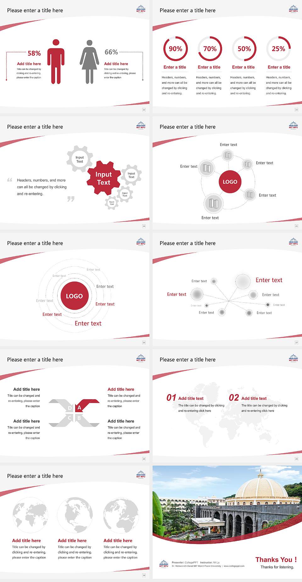 Dr. Vishwanath Karad MIT World Peace University Course/Courseware Creation PPT Template4:3 ratio PPT effect preview image4