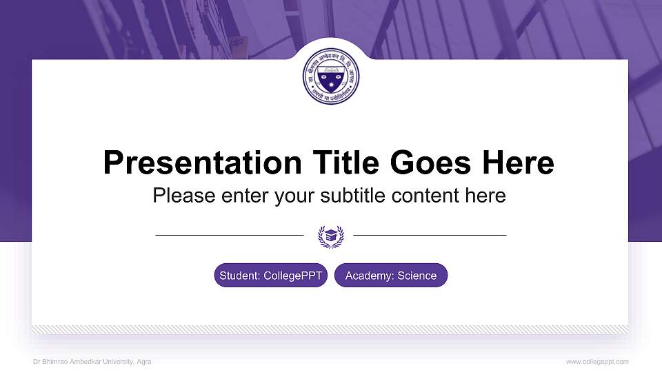 Dr Bhimrao Ambedkar University, Agra National Scholarship Defense PPT Template16:9 ratio PPT effect preview image