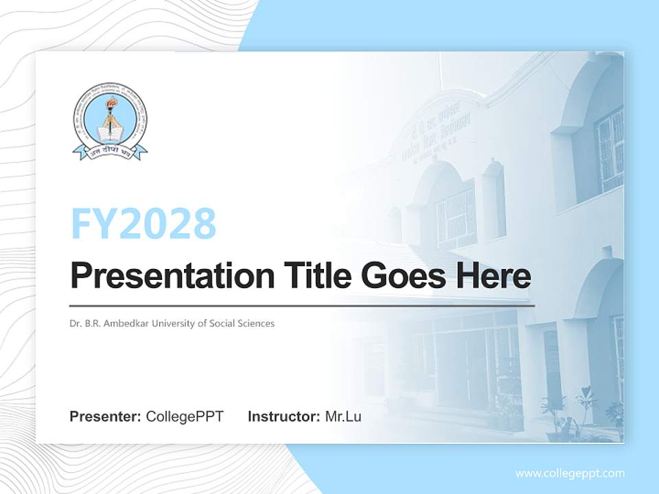 Dr. B.R. Ambedkar University of Social Sciences Academic Presentation/Research Findings Report PPT Template4:3 ratio PPT effect preview image5