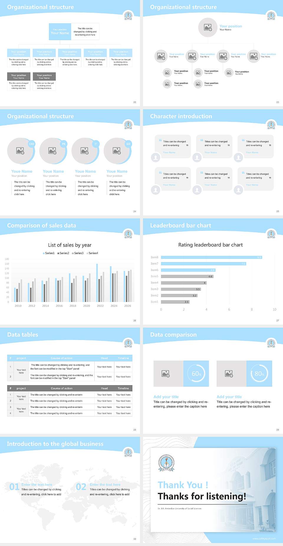 Dr. B.R. Ambedkar University of Social Sciences Academic Presentation/Research Findings Report PPT Template4:3 ratio PPT effect preview image4
