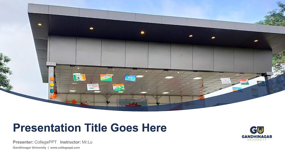 Gandhinagar University Course/Courseware Creation PPT Template16:9 ratio PPT effect preview image