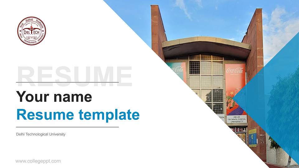 Delhi Technological University Resume PPT Template16:9 ratio PPT effect preview image
