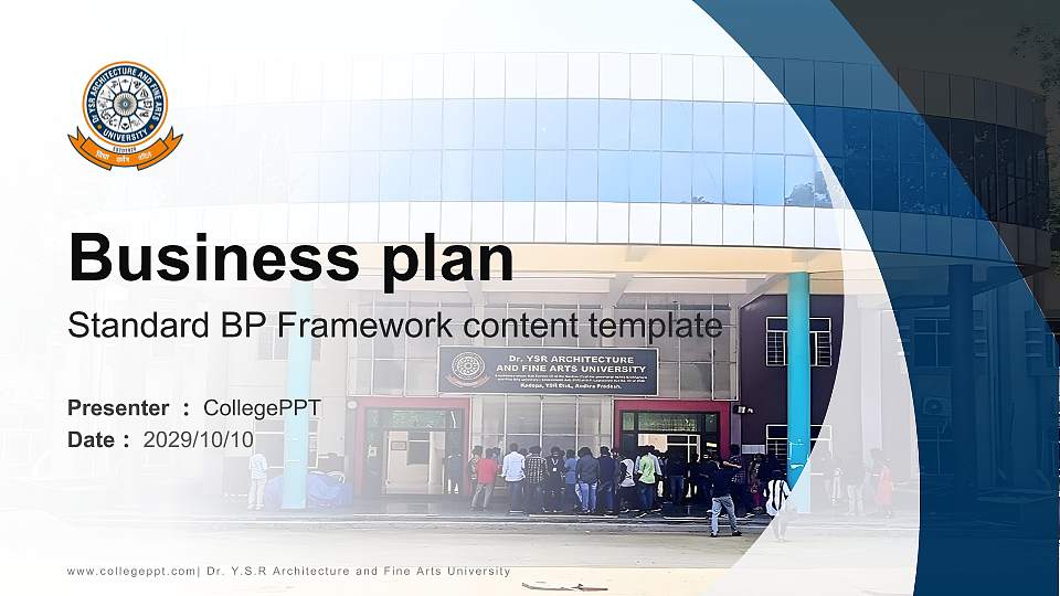 Dr. Y.S.R Architecture and Fine Arts University Competition/Entrepreneurship Contest PPT Template16:9 ratio PPT effect preview image