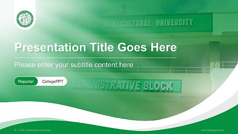 Dr. Y.S.R. Horticultural University Lecture Sharing and Networking Event PPT Template