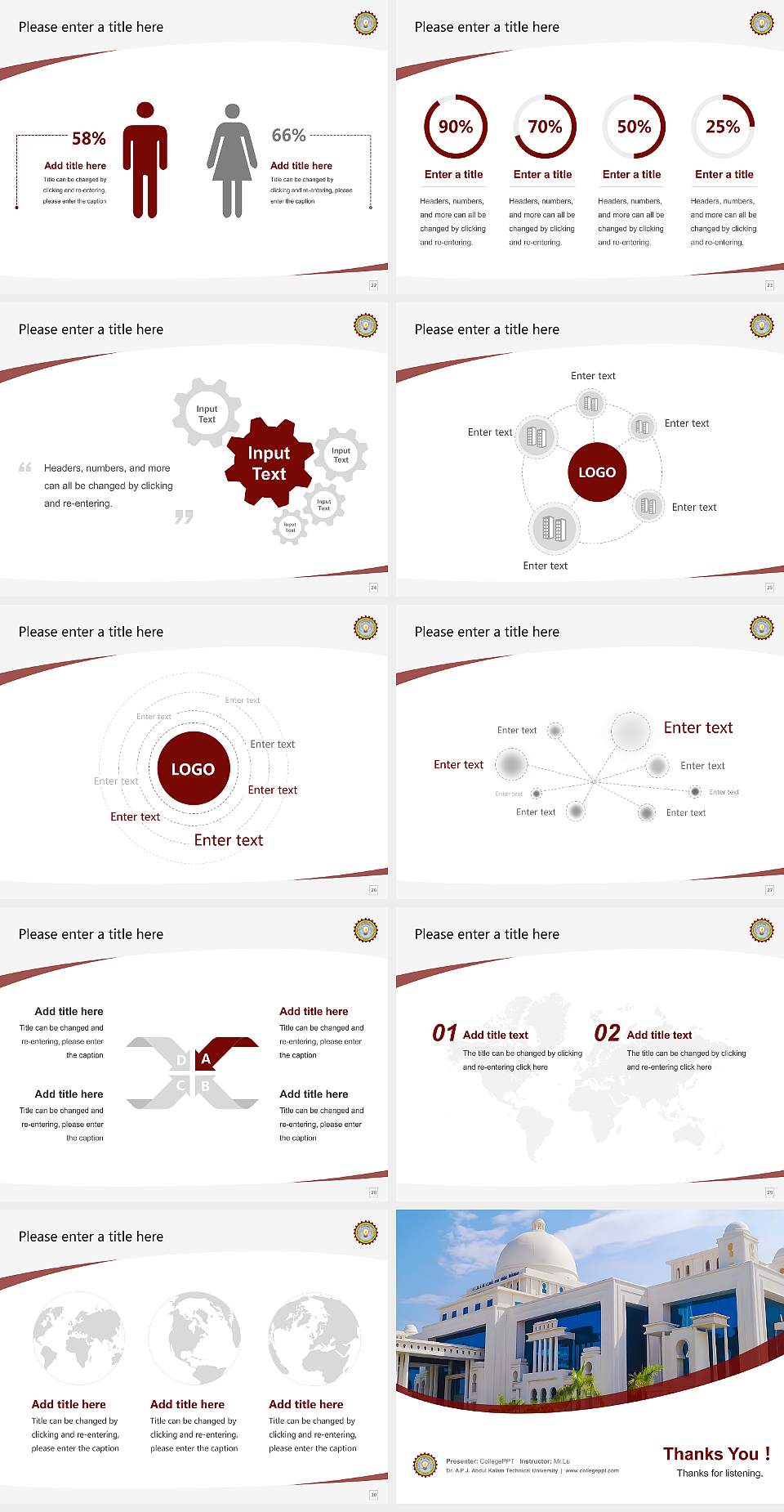 Dr. A.P.J. Abdul Kalam Technical University Course/Courseware Creation PPT Template4:3 ratio PPT effect preview image4