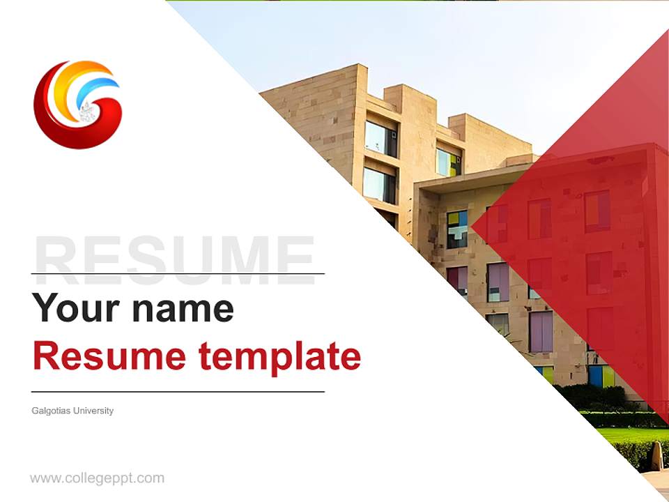 Galgotias University Resume PPT Template4:3 ratio PPT effect preview image5