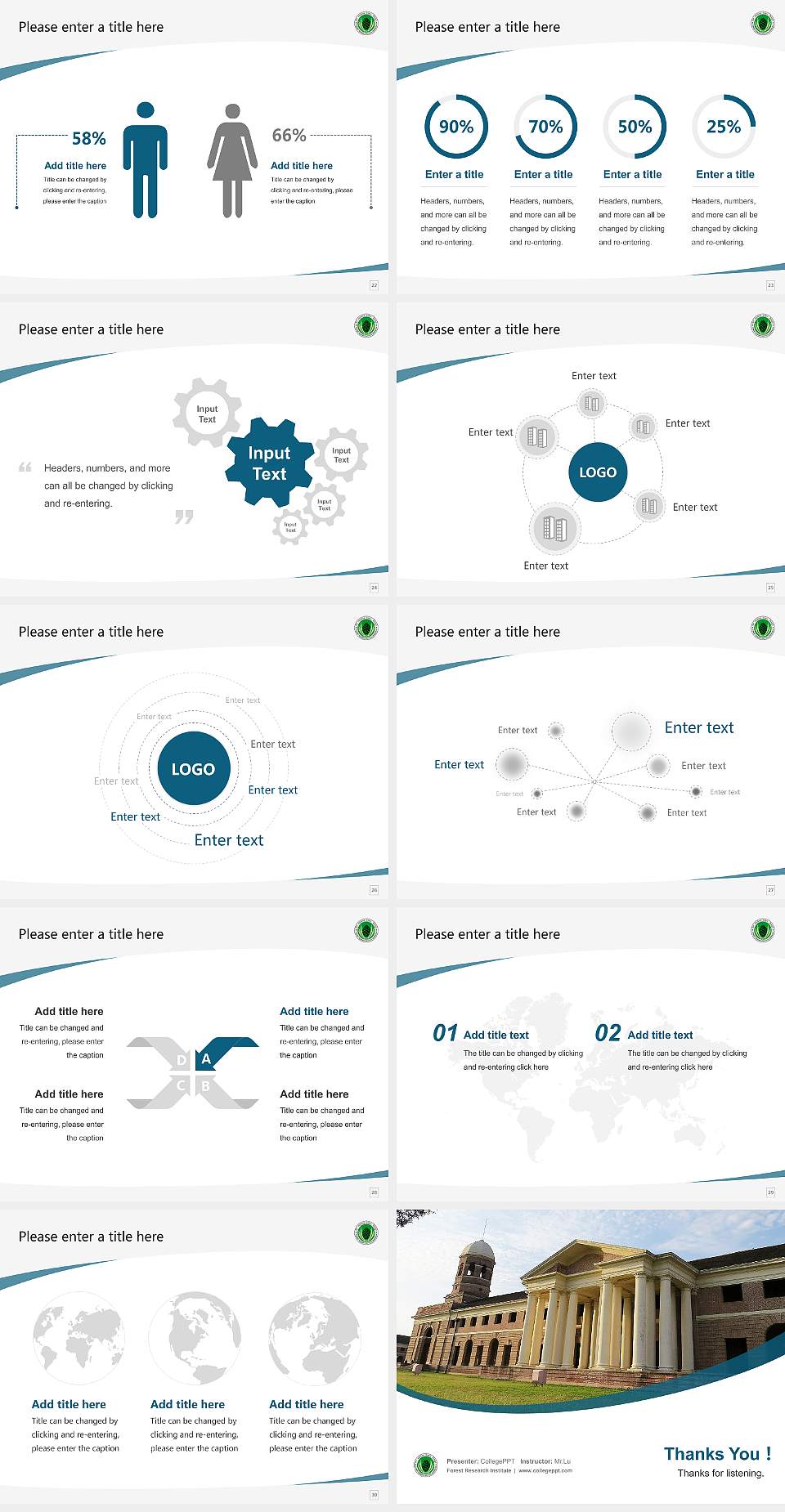 Forest Research Institute Course/Courseware Creation PPT Template4:3 ratio PPT effect preview image4
