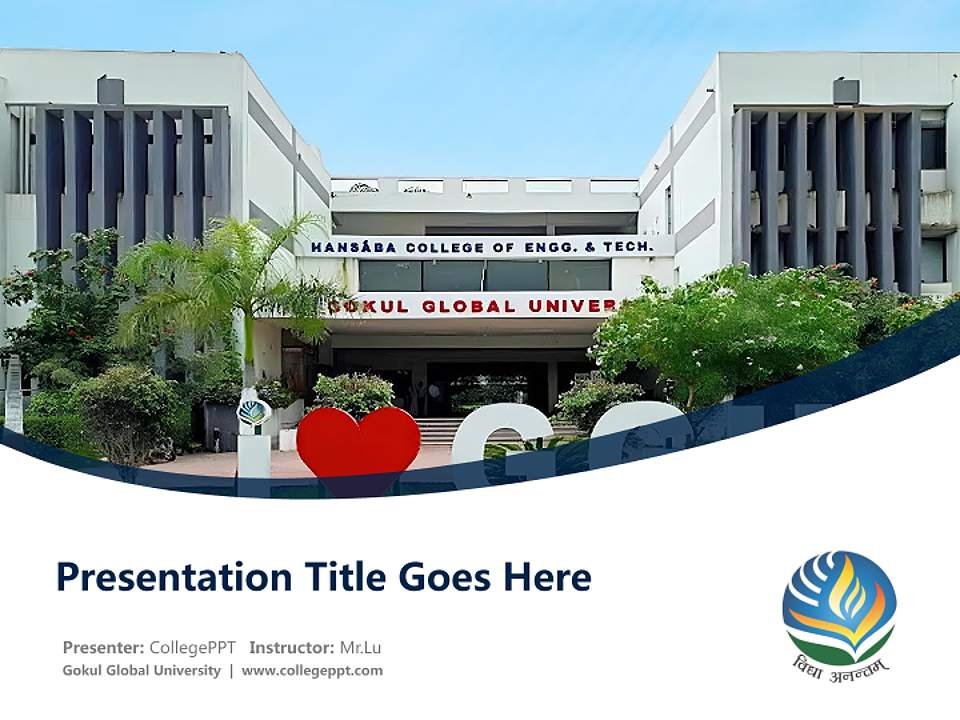 Gokul Global University Course/Courseware Creation PPT Template4:3 ratio PPT effect preview image5