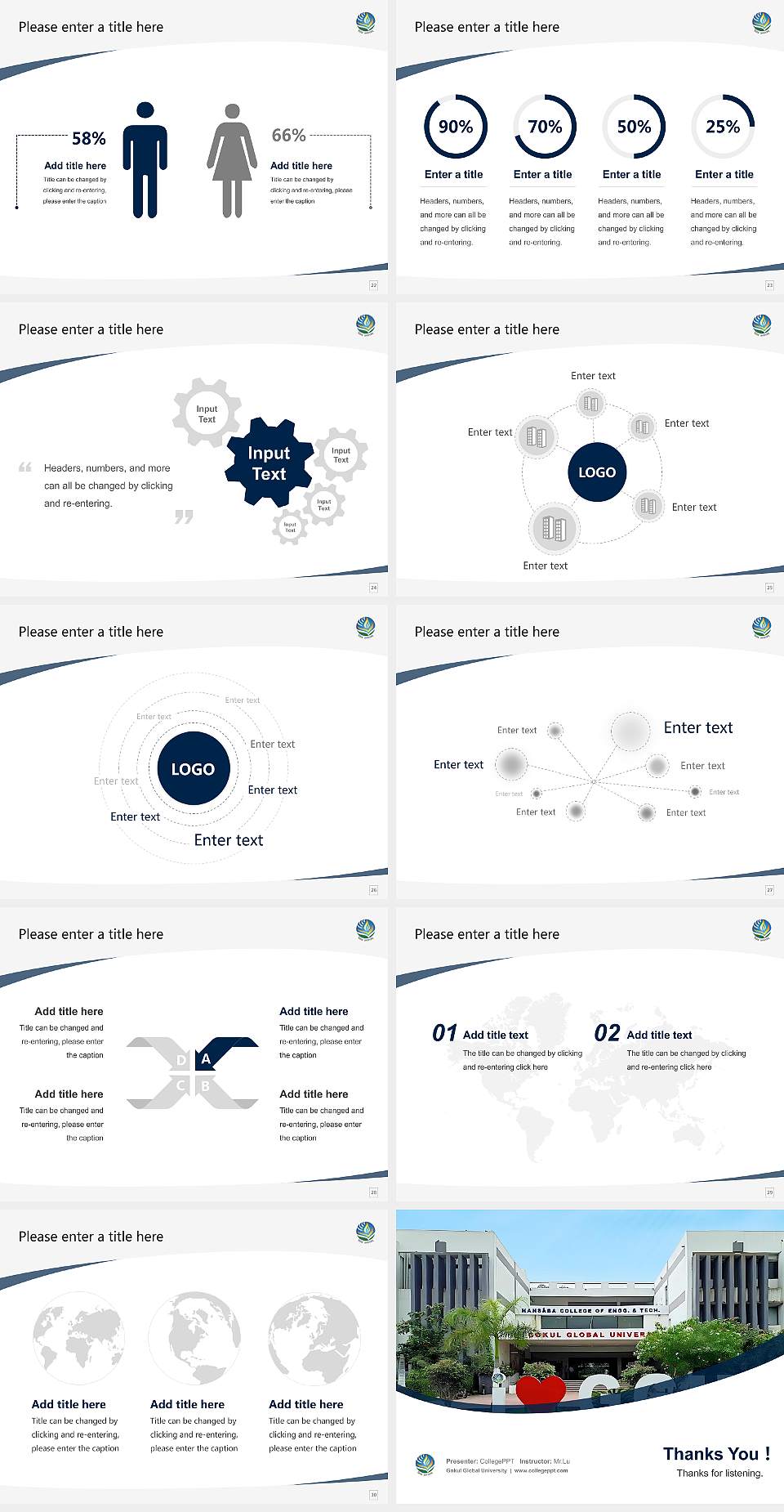 Gokul Global University Course/Courseware Creation PPT Template4:3 ratio PPT effect preview image4