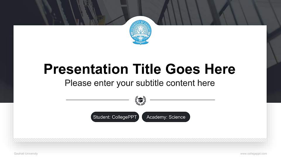 Gauhati University National Scholarship Defense PPT Template16:9 ratio PPT effect preview image1