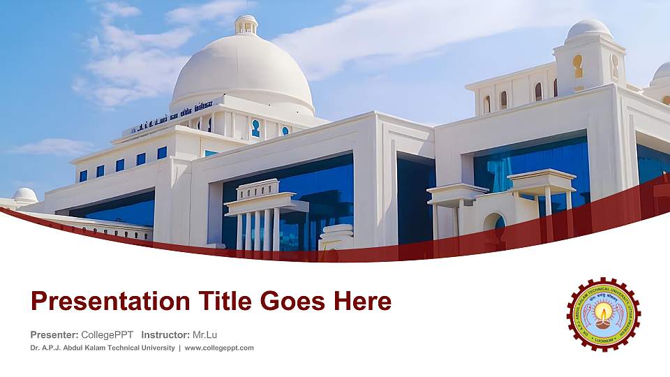 Dr. A.P.J. Abdul Kalam Technical University Course/Courseware Creation PPT Template16:9 ratio PPT effect preview image
