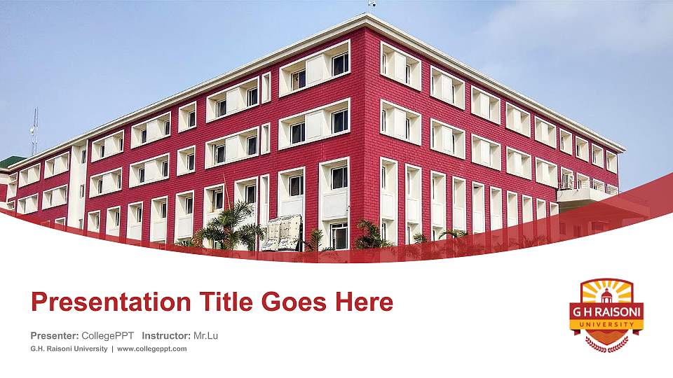G.H. Raisoni University Course/Courseware Creation PPT Template16:9 ratio PPT effect preview image