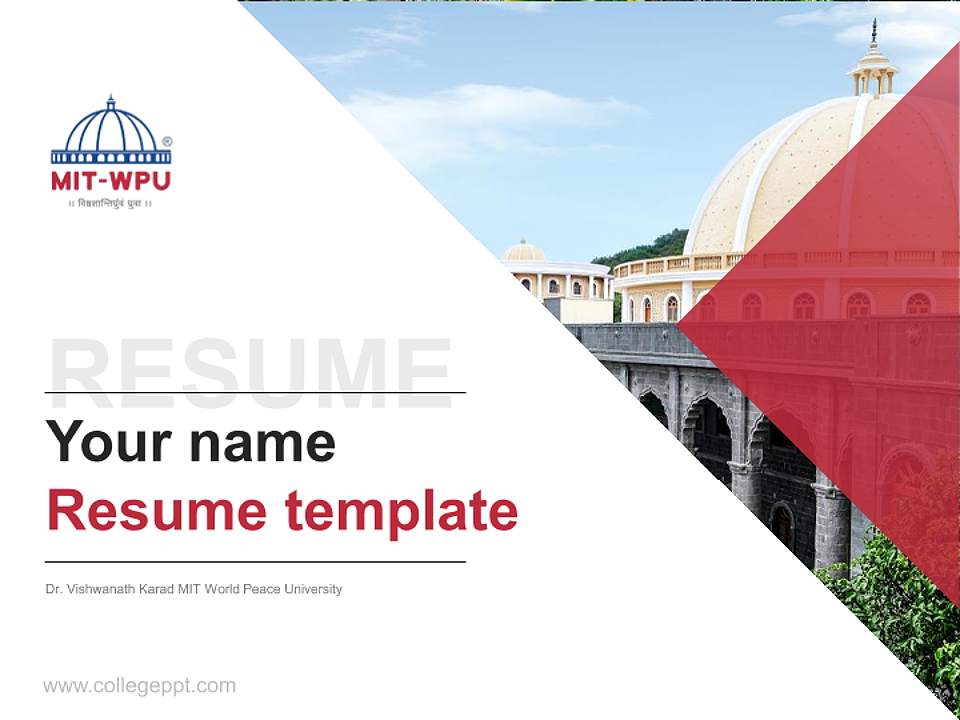 Dr. Vishwanath Karad MIT World Peace University Resume PPT Template4:3 ratio PPT effect preview image5