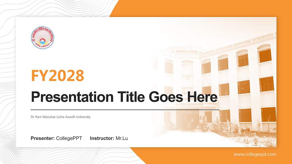 Dr Ram Manohar Lohia Awadh University Academic Presentation/Research Findings Report PPT Template16:9 ratio PPT effect preview image