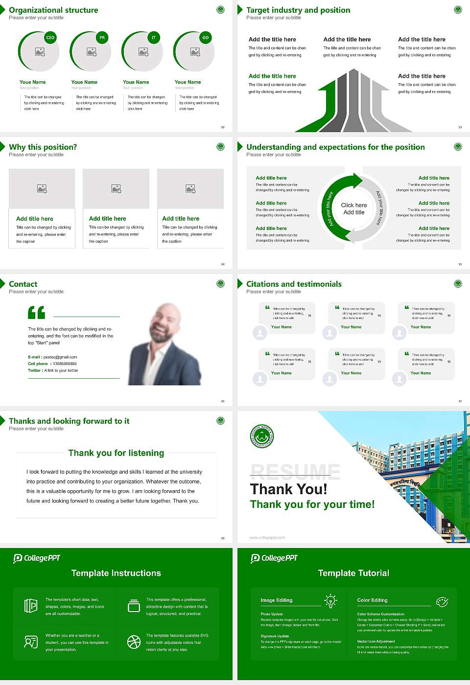 Diamond Harbour Women ‘s University Resume PPT Template16:9 ratio PPT effect preview image4
