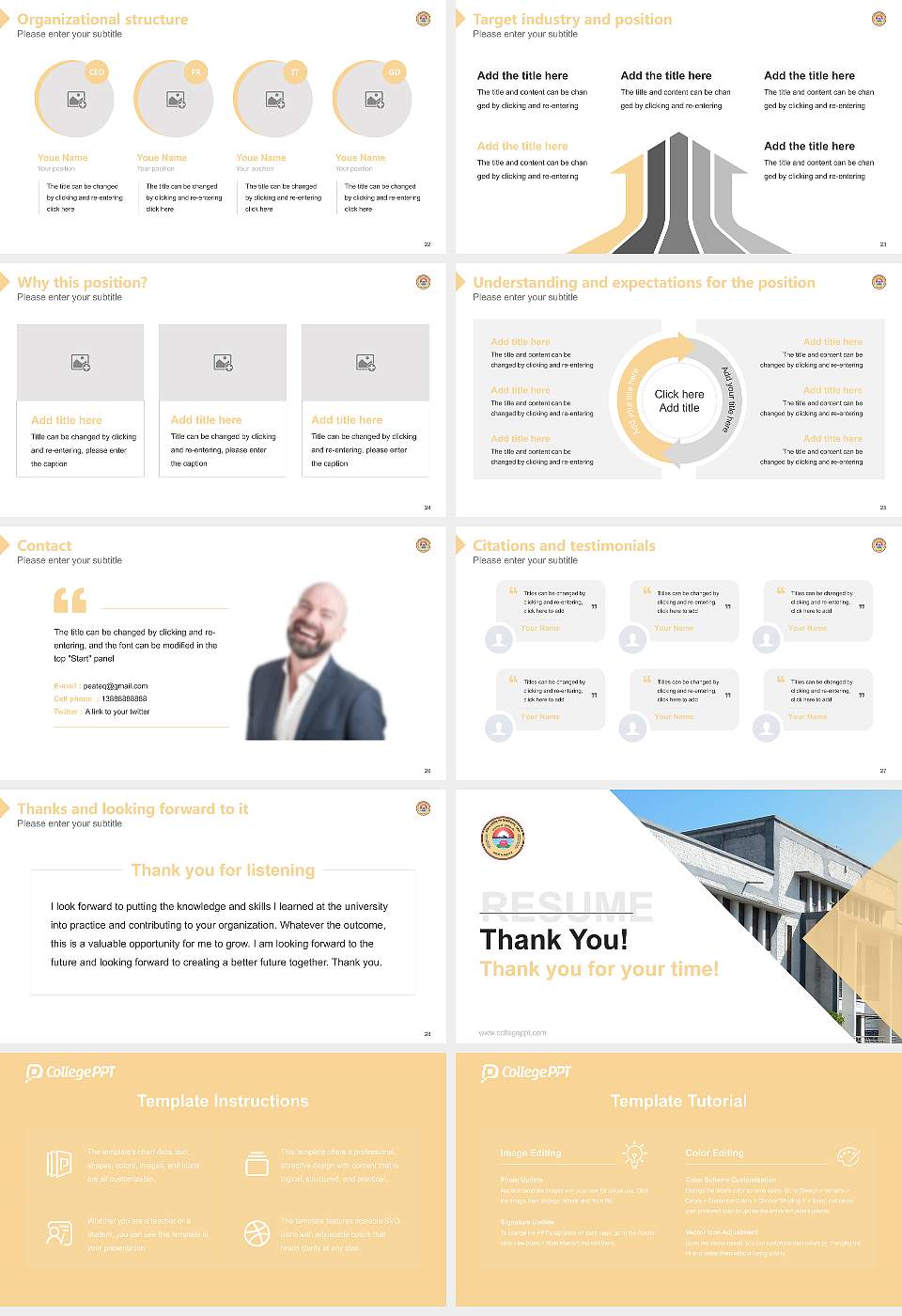 Dr. Harisingh Gour Vishwavidyalaya Resume PPT Template16:9 ratio PPT effect preview image4