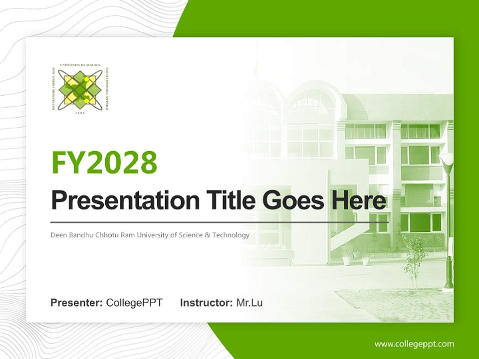 Deen Bandhu Chhotu Ram University of Science & Technology Academic Presentation/Research Findings Report PPT Template4:3 ratio PPT effect preview image5