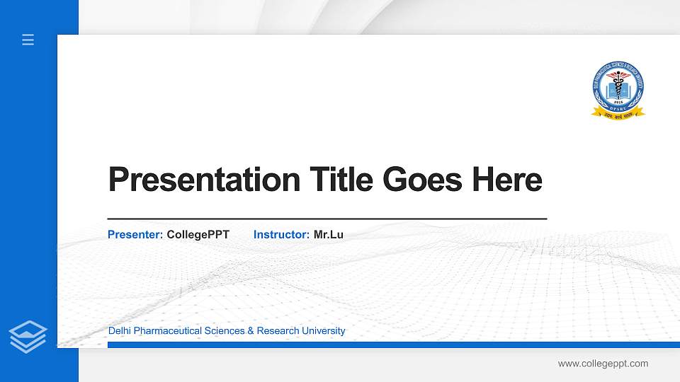 Delhi Pharmaceutical Sciences & Research University Thesis Proposal/Graduation Defense PPT Template16:9 ratio PPT effect preview image
