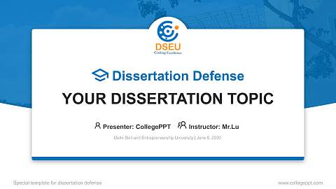 Delhi Skill and Entrepreneurship University Graduation Thesis Defense PPT Template