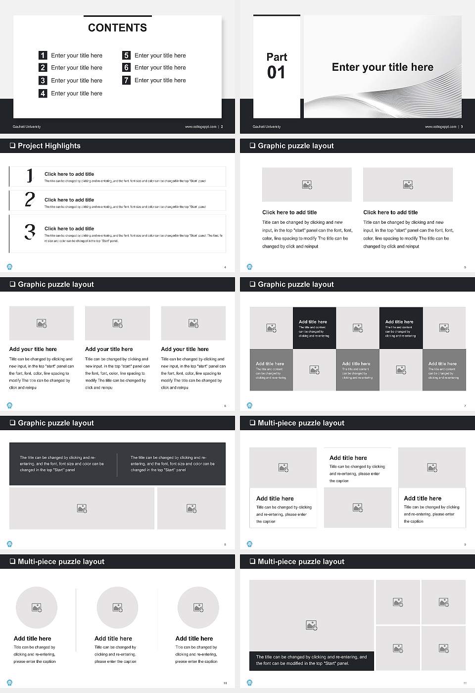 Gauhati University General Purpose PPT Template16:9 ratio PPT effect preview image2