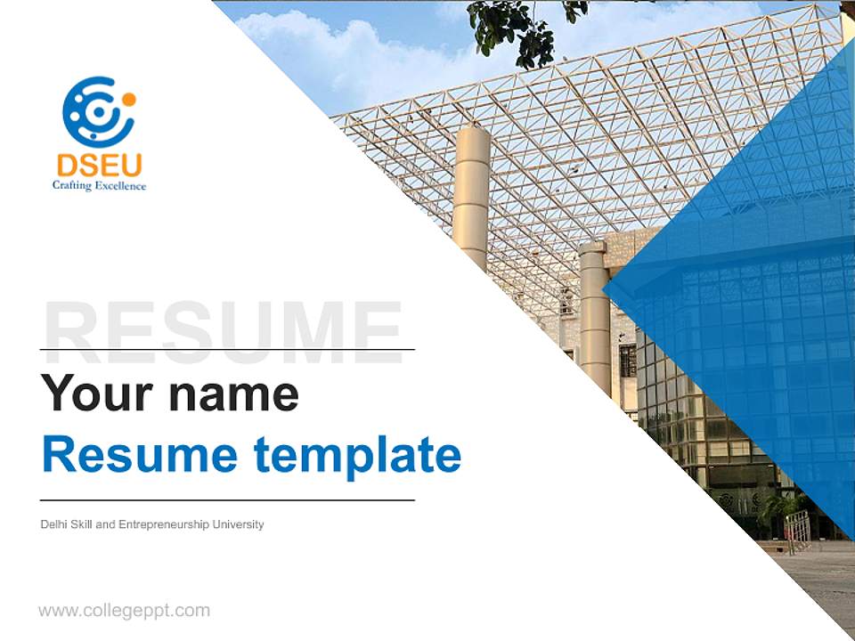Delhi Skill and Entrepreneurship University Resume PPT Template4:3 ratio PPT effect preview image5