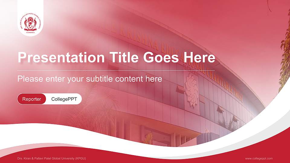 Drs. Kiran & Pallavi Patel Global University (KPGU) Lecture Sharing and Networking Event PPT Template16:9 ratio PPT effect preview image