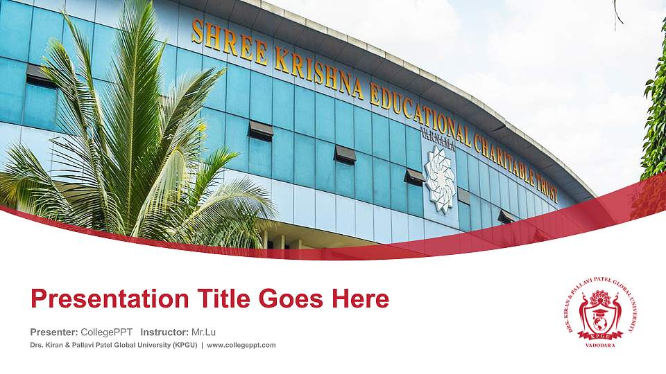 Drs. Kiran & Pallavi Patel Global University (KPGU) Course/Courseware Creation PPT Template16:9 ratio PPT effect preview image