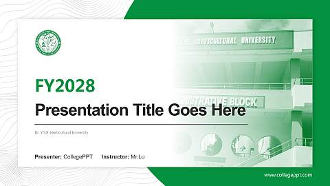 Dr. Y.S.R. Horticultural University Academic Presentation/Research Findings Report PPT Template