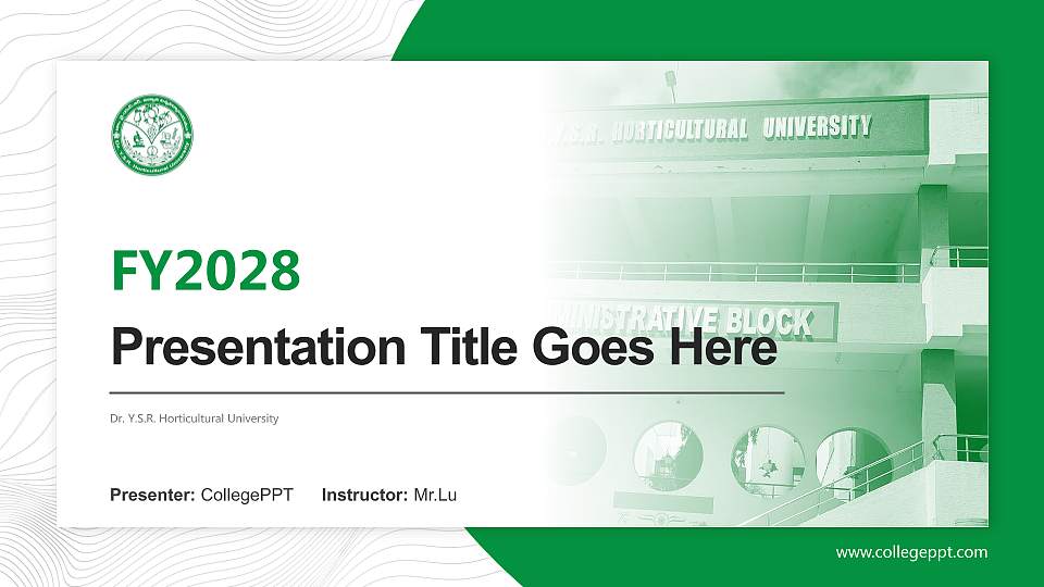 Dr. Y.S.R. Horticultural University Academic Presentation/Research Findings Report PPT Template16:9 ratio PPT effect preview image